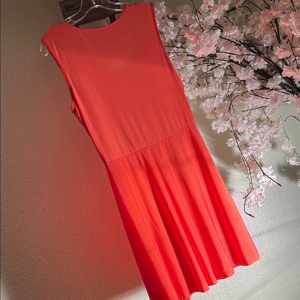 West Loop Orange Pleated Sundress - Picture 2 of 7